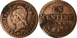 World Coins - France, 1 Centime, Dupré, AN 7, Paris, Copper, , Gadoury:76