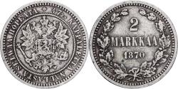 World Coins - Coin, Finland, Alexander II, 2 Markkaa, 1870, Helsinki, , Silver