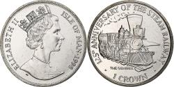 World Coins - Isle of Man, Elizabeth II, Crown, 125th Anniversary of the Steam Railway, 1998