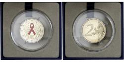 World Coins - France, 2 Euro, World AIDS Day, Proof, Colorized, 2014, MDP, Bi-Metallic