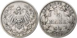 World Coins - GERMANY - EMPIRE, 1/2 Mark, 1906, Muldenhütten, Silver, , KM:17