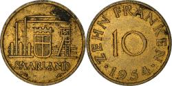 World Coins - Coin, SAARLAND, 10 Franken, 1954, Paris, , Aluminum-Bronze, KM:1