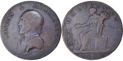 World Coins - United Kingdom, Halfpenny Token, London & Middlesex, 1792, , Copper