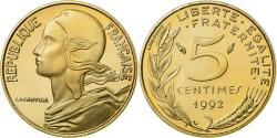 World Coins - Coin, France, Marianne, 5 Centimes, 1992, Paris, BE, , Aluminum-Bronze