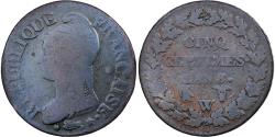 World Coins - France, 5 Centimes, Dupré, An 8/6, Lille, Copper,