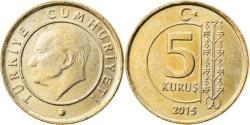 World Coins - Coin, Turkey, 5 Kurus, 2015, , Brass, KM:1240