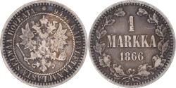 World Coins - Coin, Finland, Alexander II, Markka, 1866, Helsinki, , Silver, KM:3.1
