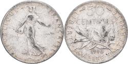 World Coins - France, 50 Centimes, Semeuse, 1910, Paris, Silver, , Gadoury:420
