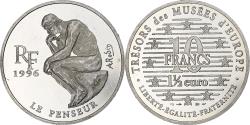 World Coins - France, 10 Francs / 1 1/2 Euro, le penseur de Rodin, 1996, Monnaie de Paris, BE