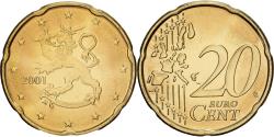 World Coins - Finland, 20 Centimes, 2001, Vantaa, Nordic gold, , KM:102