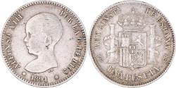 World Coins - Coin, Spain, Alfonso XIII, Peseta, 1891, Madrid, , Silver, KM:691