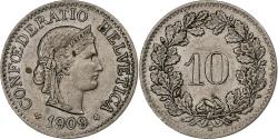 World Coins - Switzerland, 10 Rappen, Libertas, 1909, Bern, Copper-nickel, , KM:27