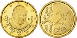 World Coins - VATICAN CITY, Benedict XVI, 20 Euro Cent, Proof, 2010, Rome, Brass,
