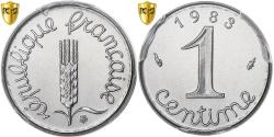 World Coins - France, 1 Centime, Épi, 1983, Paris, série FDC, Stainless Steel, PCGS,