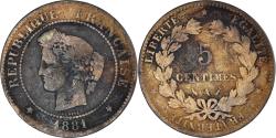 World Coins - Coin, France, 5 Centimes, 1881