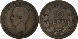 World Coins - Coin, Greece, George I, 10 Lepta, 1869, Strassburg, , Copper, KM:43