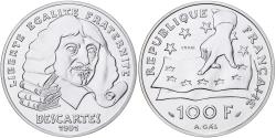 World Coins - France, 100 Francs, Descartes, 1991, MDP, Pattern, Silver,