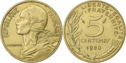World Coins - France, 5 Centimes, Marianne, 1980, Paris, Aluminum-Bronze,