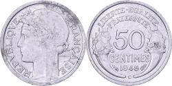 World Coins - France, 50 Centimes, Morlon, 1945, Castelsarrasin, Aluminum,
