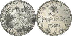World Coins - Coin, GERMANY, WEIMAR REPUBLIC, 3 Mark, 1922, Berlin, , Aluminum, KM:28