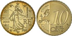 World Coins - France, 10 Euro Cent, 2008, Paris, Proof / BE, , Brass, KM:1410