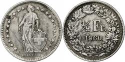 World Coins - Switzerland, 1/2 Franc, 1960, Bern, Silver, , KM:23