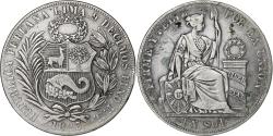 World Coins - Peru, 1 Sol, 1883, Santiago, Silver,