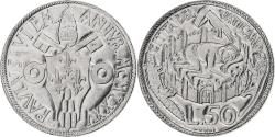 World Coins - Vatican, Paul VI, 50 Lire, Holy Year, 1975, Rome, BU, Stainless Steel,