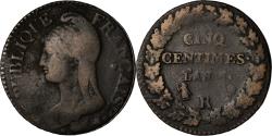World Coins - Coin, France, Dupré, 5 Centimes, AN 5, Orléans, error partial collar strike