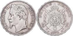 World Coins - France, Napoleon III, 5 Francs, Napoléon III, 1870, Paris, Silver,