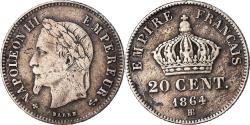 World Coins - Coin, France, Napoleon III, Napoléon III, 20 Centimes, 1864, Strasbourg