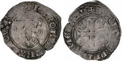World Coins - France, Charles VI, Blanc Guénar, Tournai, Billon, , Duplessy:377
