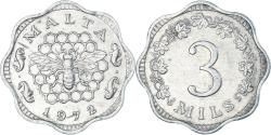 World Coins - Malta, 3 Mils, 1972