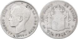 World Coins - Spain, Alfonso XIII, 1 Peseta, 1899, vega, Silver, , KM:706