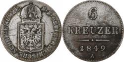 World Coins - Austria, 6 Kreuzer, 1849, Vienna, Billon,