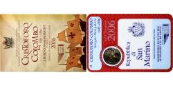 World Coins - San Marino, 2 Euro, Christopher Colombus, Coin card.FDC, 2006, Rome