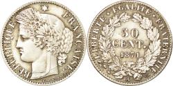 World Coins - Coin, France, Cérès, 50 Centimes, 1871, Paris, , Silver, KM:834.1