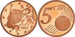 World Coins - France, 5 Euro Cent, 2009, Proof / BE, , Copper Plated Steel