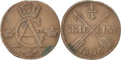 World Coins - Coin, Sweden, Gustaf IV Adolf, 1/4 Skilling, 1806, , Copper, KM:564