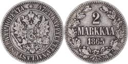 World Coins - Coin, Finland, Alexander II, 2 Markkaa, 1865, Helsinki, , Silver