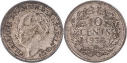 World Coins - Coin, Netherlands, Wilhelmina I, 10 Cents, 1938, , Silver, KM:163