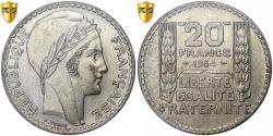 World Coins - France, 20 Francs, Turin, 1934, Paris, Silver, PCGS, MS(63), Le Franc:F.400
