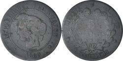 World Coins - France, 5 Centimes, 1889, Paris, Bronze, , KM:821.1