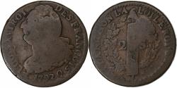World Coins - France, Louis XVI, 2 Sols François, 1792 / AN 4, Paris, Copper