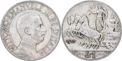 World Coins - ITALY, Lira, 1913, Rome, KM #45, AU(50-53), Silver, 4.97