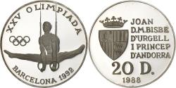 World Coins - Coin, Andorra, 20 Diners, 1988, , Silver, KM:48
