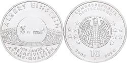 World Coins - Federal Republic of Germany, 10 Euro, Albert Einstein, 2005, Hamburg, Silver