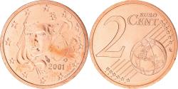 World Coins - France, 2 Euro Cent, 2001, Paris, BU, , Copper Plated Steel, KM:1283