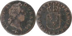 World Coins - France, Louis XV, Sol à la vieille tête, 1772, Besançon, Copper,