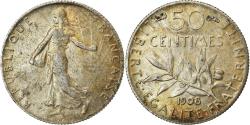 World Coins - Coin, France, Semeuse, 50 Centimes, 1908, Paris, , Silver, KM:854